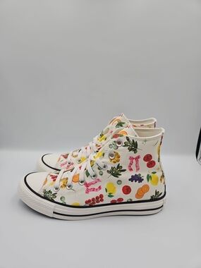 Converse High Top Sneakers White with Multicolor Fruit & Floral Print